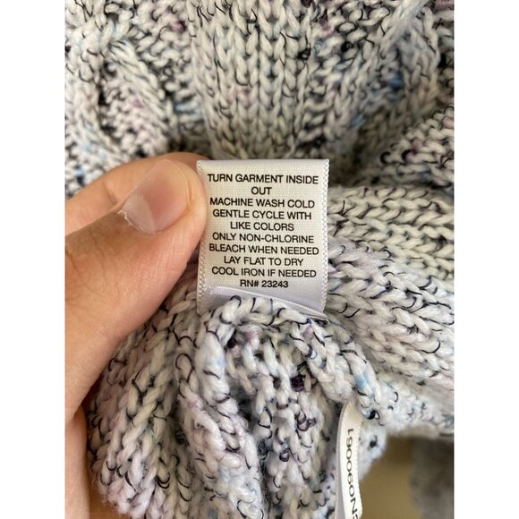 Soho New York & Company Womens Cable Knit Sweater M Long Sleeve Marled Gray - Picture 6 of 7